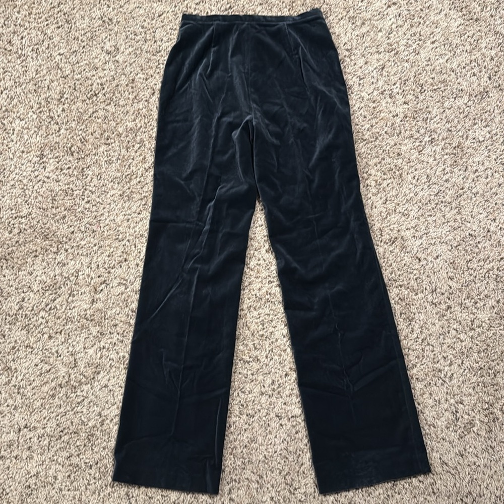 Philippe Adec size 8 super comfortable velour wide leg pants zipper and button - Picture 5 of 6
